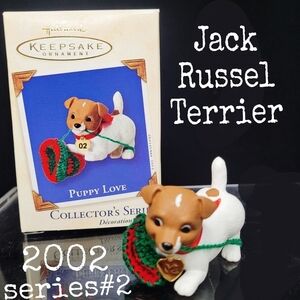 Hallmark vintage 2002 jack Russell terrier puppy Love #2 series ornament